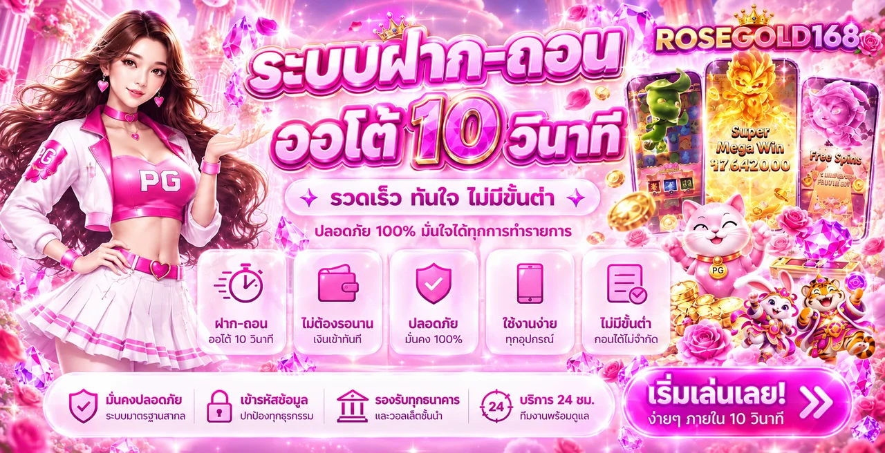 ROSEGOLD168 เว็บพนันออนไลน์ สล็อต คาสิโน ฝากถอนไว