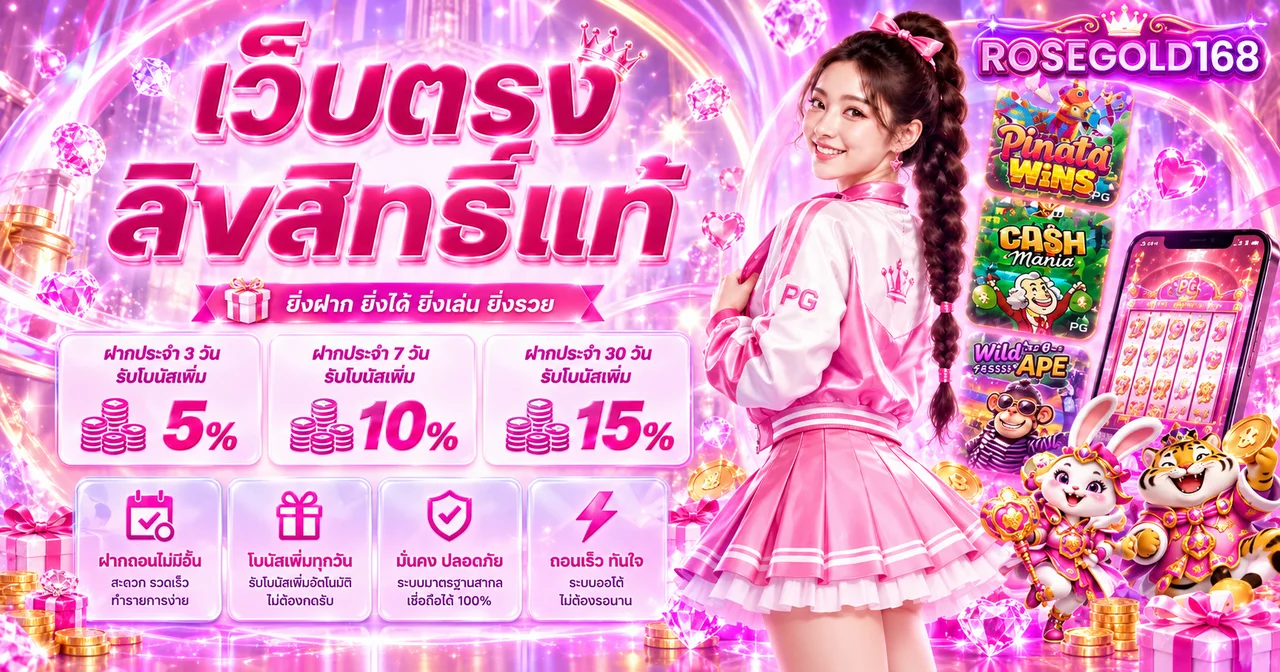เกมสล็อต ROSEGOLD168 และค่ายเกมยอดนิยม